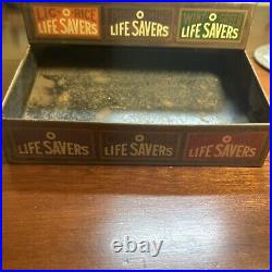 Vintage Life Savers Candy Sign Store Display Rack 1930's Country Store Flavors