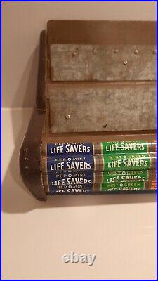 Vintage Life Savers Large 3 Tier Store Display Case Tin & Plastic 29X15X9