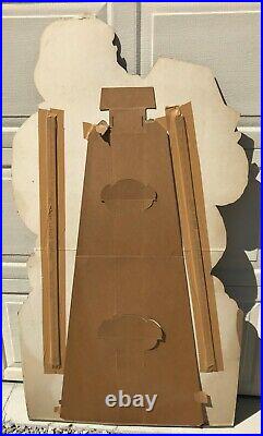 Vintage Life Size Christmas Santa Claus 5' Cardboard Stand Up Store Display 1958