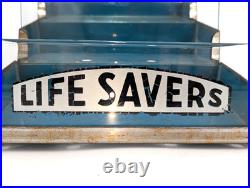Vintage Lifesavers Store Advertising Counter Bin Glass Front Metal Display