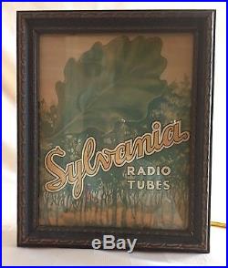 Vintage Lighted Sylvania Radio Tubes Store Display Advertising Sign