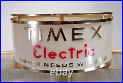 Vintage Lighted Timex Electric Watch Store Display Case Never Needs Winding