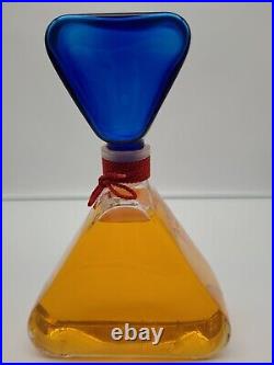 Vintage Liz Claiborne Perfume Glass Department Store Display Glass Blue Triangle