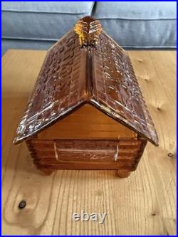 Vintage Lutteds S P Cough Drops Log Cabin General Store Display Amber Glass