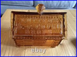 Vintage Lutteds S P Cough Drops Log Cabin General Store Display Amber Glass