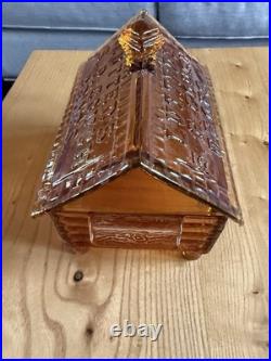 Vintage Lutteds S P Cough Drops Log Cabin General Store Display Amber Glass