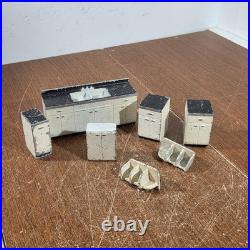 Vintage Lyon Kitchen Cabinet Salesman Sample Cast Aluminum 7 piece