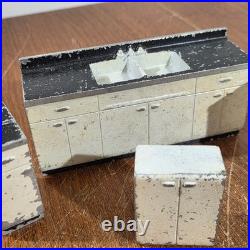 Vintage Lyon Kitchen Cabinet Salesman Sample Cast Aluminum 7 piece