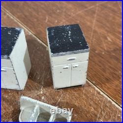 Vintage Lyon Kitchen Cabinet Salesman Sample Cast Aluminum 7 piece