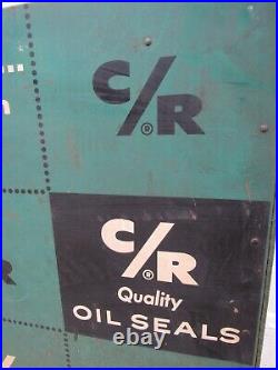 Vintage METAL C/R Quality Oil Seals Advertising Cabinet Display Case