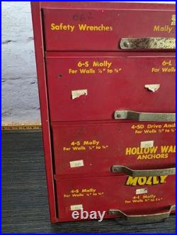 Vintage MOLLY Hardware Advertising Cabinet General Store Counter Display Sign