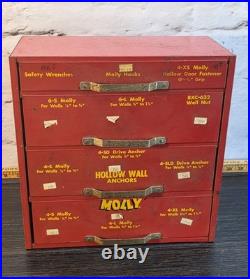 Vintage MOLLY Hardware Advertising Cabinet General Store Counter Display Sign