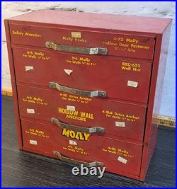 Vintage MOLLY Hardware Advertising Cabinet General Store Counter Display Sign
