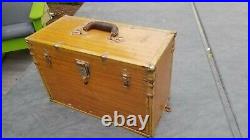 Vintage Machinists 6 Drawer Oak Wood Chest Tool Box Jewelry watch Display store