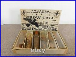 Vintage Mallardtone Game Calls In Store Display Box Crow, Deer, Fox