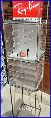 Vintage Man Cave Retail Ray Ban Sunglass Display Case with Key