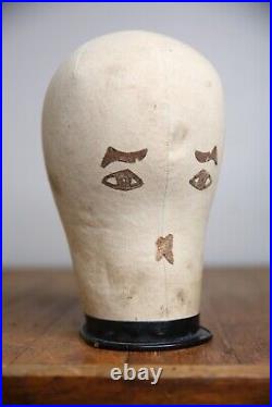 Vintage Mannequin Head Bust Store Counter Hat Display Stand antique