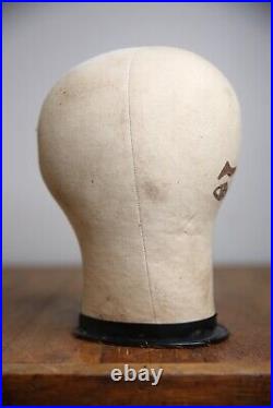 Vintage Mannequin Head Bust Store Counter Hat Display Stand antique
