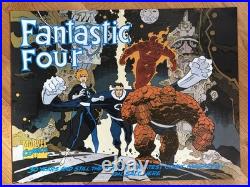 Vintage Marvel Fantastic Four Plastic 2 Sided Poster Store Display Mignola 1990s