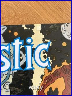 Vintage Marvel Fantastic Four Plastic 2 Sided Poster Store Display Mignola 1990s