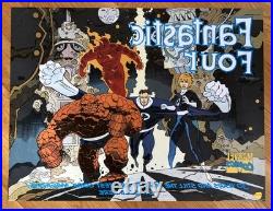 Vintage Marvel Fantastic Four Plastic 2 Sided Poster Store Display Mignola 1990s