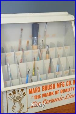 Vintage Marx Paint Brush Store Counter Display Case Antique Metal Cabinet