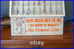 Vintage Marx Paint Brush Store Counter Display Case Antique Metal Cabinet
