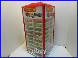 Vintage Matchbox Rotating Store Display With 76 Mint Vehicles