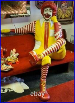 Vintage McDonalds Ronald McDonald Life Size Store Statue Display bench Playland