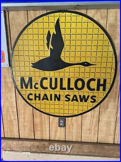 Vintage Mcculloch Chain Saw Embossed Sign