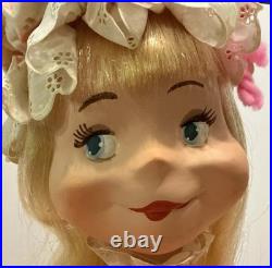 Vintage Mechanical Animatronic Store Display Doll Hand Painted Face Adorable 28