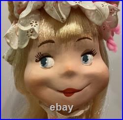 Vintage Mechanical Animatronic Store Display Doll Hand Painted Face Adorable 28