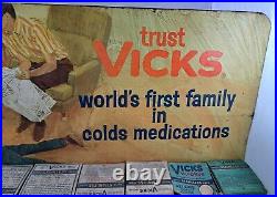 Vintage Metal Advertising Vicks Store Display, Old Stock Boxes, Movie Prop