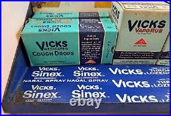 Vintage Metal Advertising Vicks Store Display, Old Stock Boxes, Movie Prop