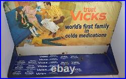 Vintage Metal Advertising Vicks Store Display, Old Stock Boxes, Movie Prop