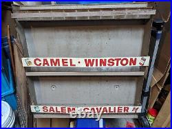 Vintage Metal Cigarette Display Case Camel Winston Salem Cavalier Sign Shelf