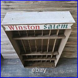Vintage Metal Cigarette Display Case Winston Salem Sign Shelf