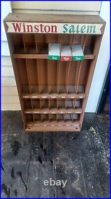 Vintage Metal Cigarette Display Case Winston Salem Sign Shelf Display