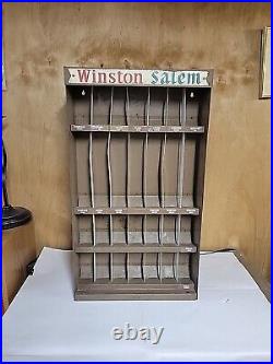 Vintage Metal Cigarette Display Case Winston Salem Sign Shelf Display