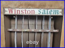 Vintage Metal Cigarette Display Case Winston Salem Sign Shelf Display