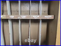 Vintage Metal Cigarette Display Case Winston Salem Sign Shelf Display