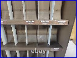 Vintage Metal Cigarette Display Case Winston Salem Sign Shelf Display