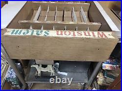 Vintage Metal Cigarette Display Case Winston Salem Sign Shelf Display