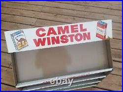 Vintage Metal Cigarette Store Display Sales Rack Case Winston, Salem, Camel