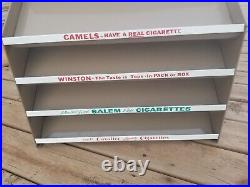 Vintage Metal Cigarette Store Display Sales Rack Case Winston, Salem, Camel