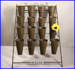Vintage Metal Cut Flower Bouquet Counter Top Display