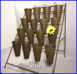 Vintage Metal Cut Flower Bouquet Counter Top Display