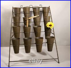 Vintage Metal Cut Flower Bouquet Counter Top Display