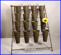Vintage Metal Cut Flower Bouquet Counter Top Display