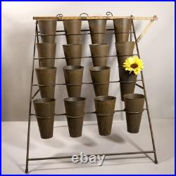 Vintage Metal Cut Flower Bouquet Counter Top Display